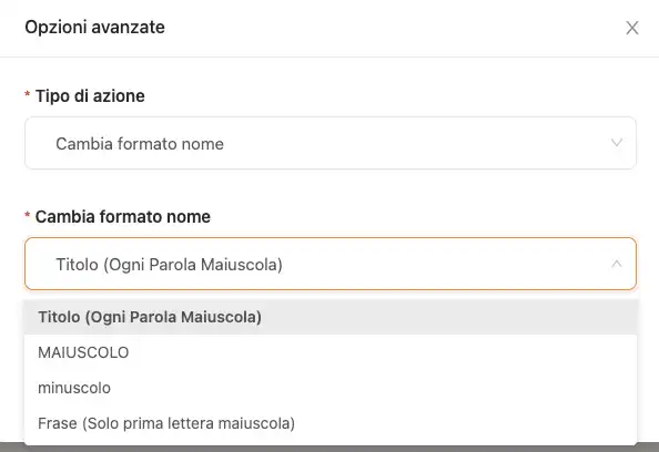 Uniformare i nomi dei piatti